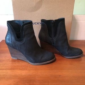 Lucky Brand Black Leather Booties